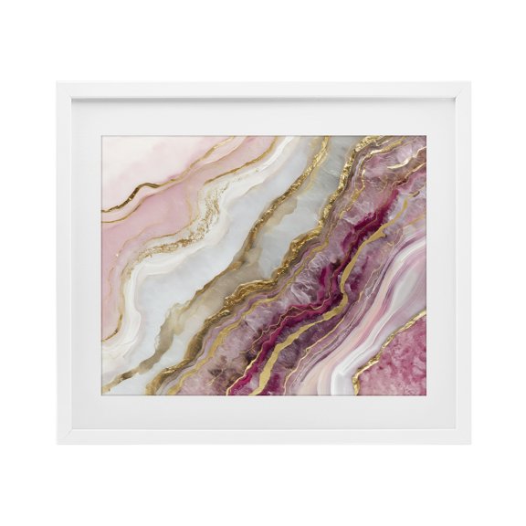 Stupell Industries Frozen Petal Stone White Framed Print Under Glass, design by Svetlana Aleynikova