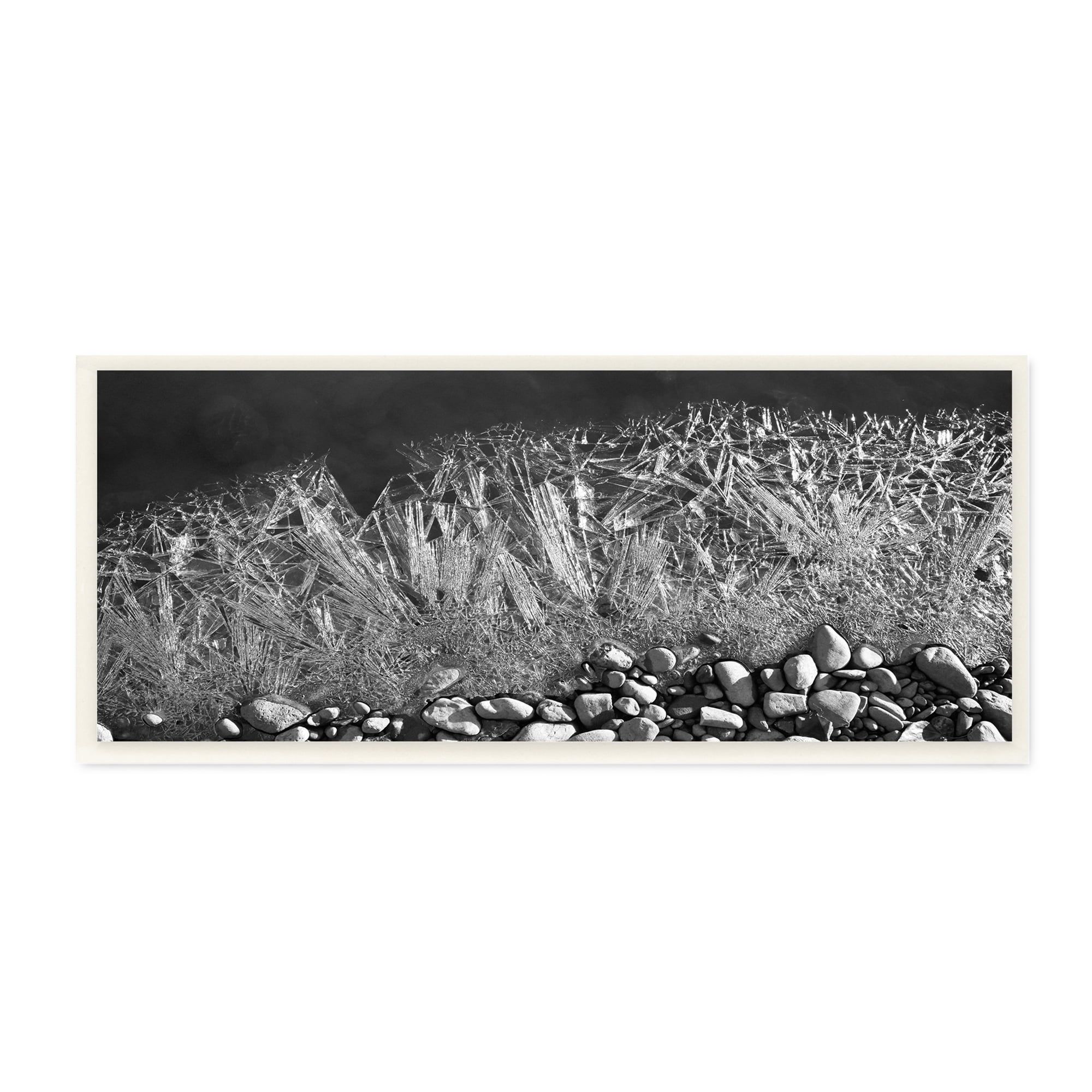 Stupell Industries Frozen Water Crystals Nautical Coast Black White,7 x 17,Designed by Janice Gaynor