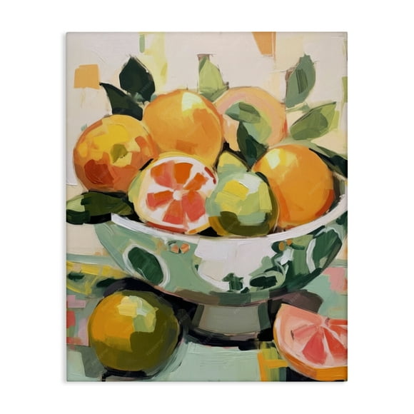 Stupell Industries Fruit Basket Abstraction Food & Beverage Painting Wrapped Canvas Art Print Wall Art, 16 x 20