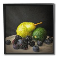 Stupell Industries Fruit & Berries Still Life Food & Beverage Painting Black Framed Art Print Wall Art, 12 x 12