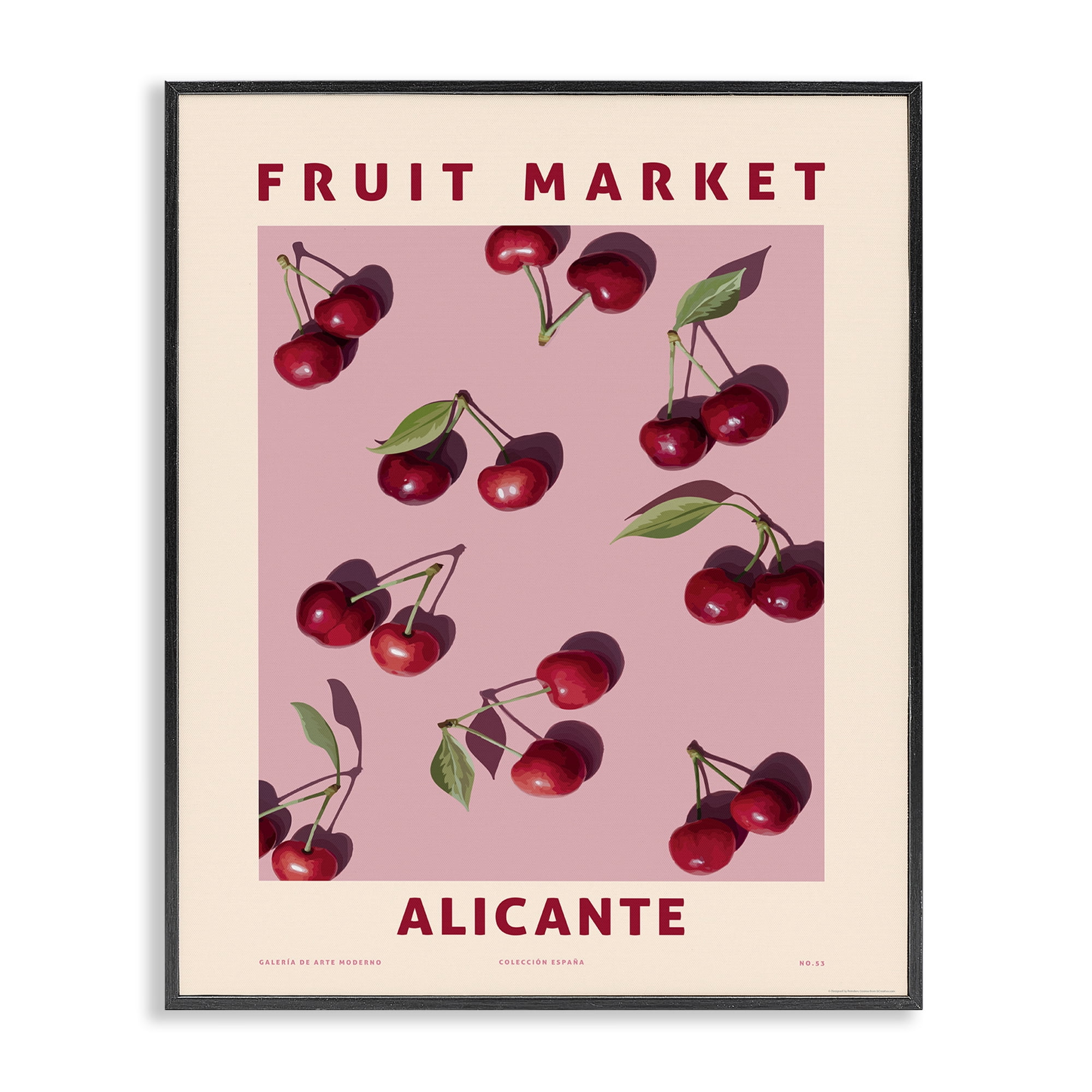 Stupell Industries Fruit Market Cherries Food & Beverage Painting Black Framed Art Print Wall Art, 11 x 14