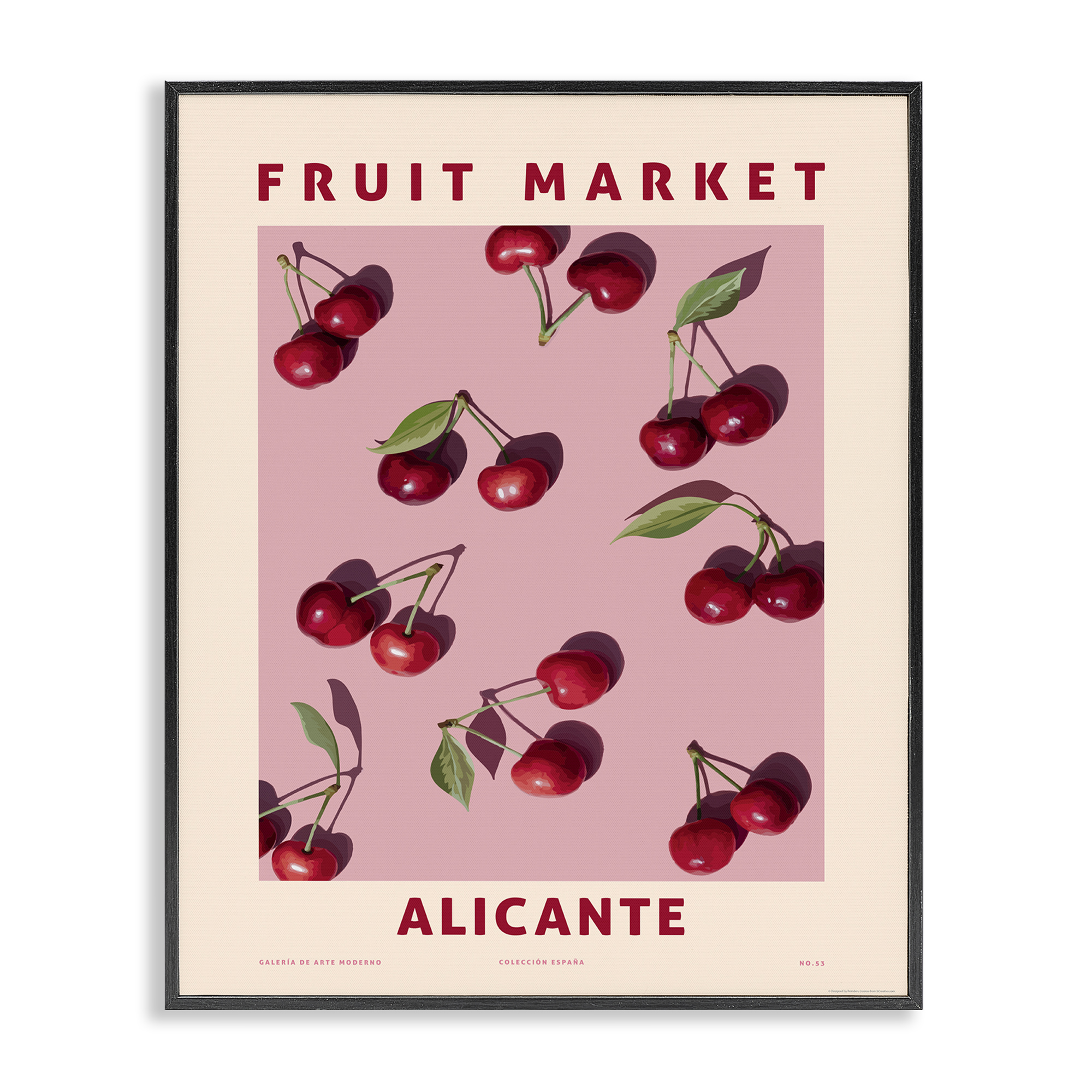 Stupell Industries Fruit Market Cherries Food & Beverage Painting Black Framed Art Print Wall Art, 24 x 30