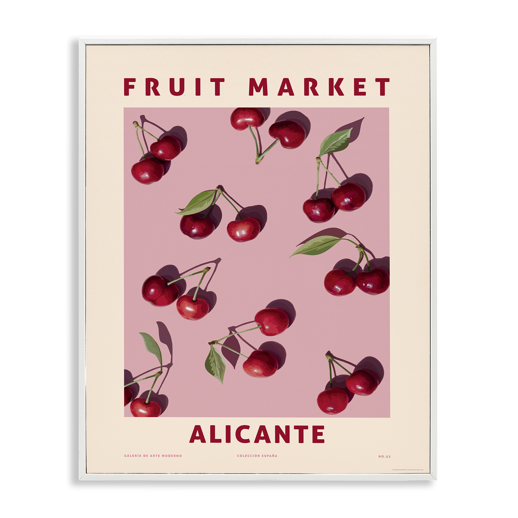 Stupell Industries Fruit Market Cherries Food & Beverage Painting White Framed Art Print Wall Art, 11 x 14
