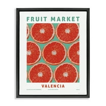 Stupell Industries Fruit Market Grapefruit Food & Beverage Painting Black Floater Framed Canvas Art Print Wall Art, 17 x 21