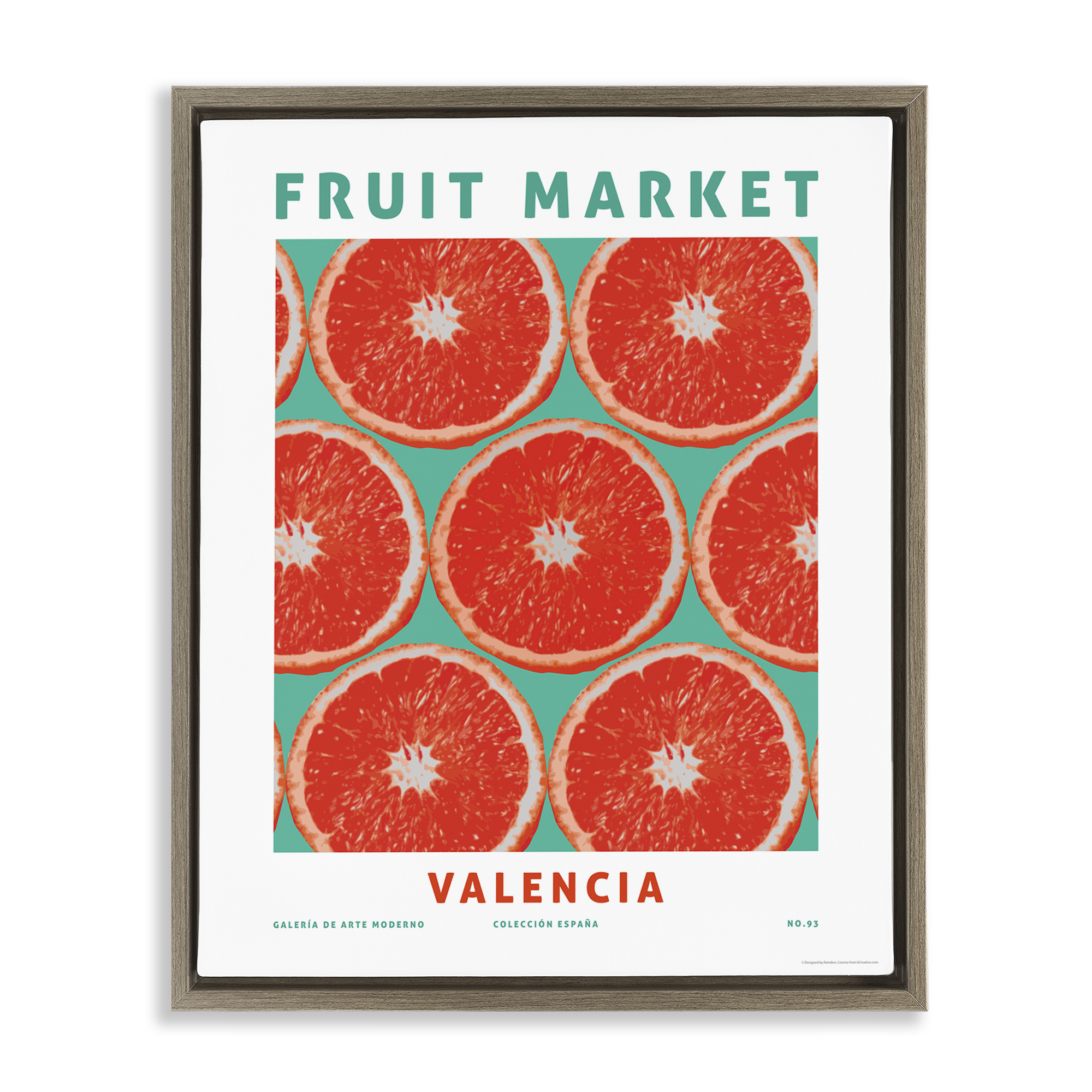 Stupell Industries Fruit Market Grapefruit Food & Beverage Painting Brown Floater Framed Canvas Art Print Wall Art, 17 x 21
