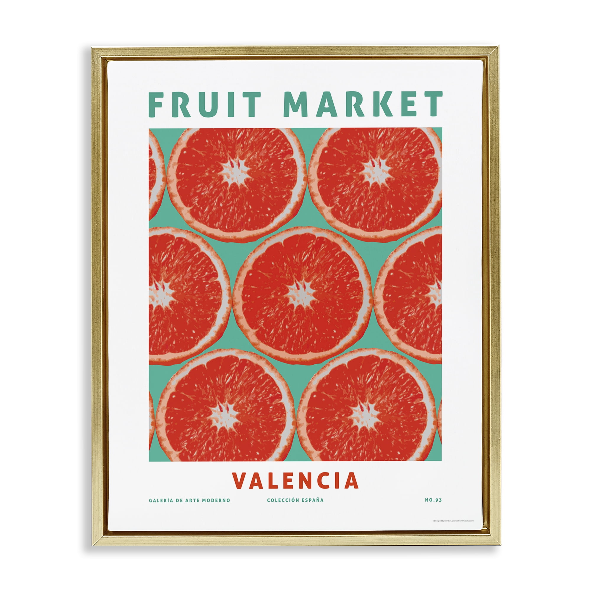 Stupell Industries Fruit Market Grapefruit Food & Beverage Painting Gold Floater Framed Canvas Art Print Wall Art, 17 x 21