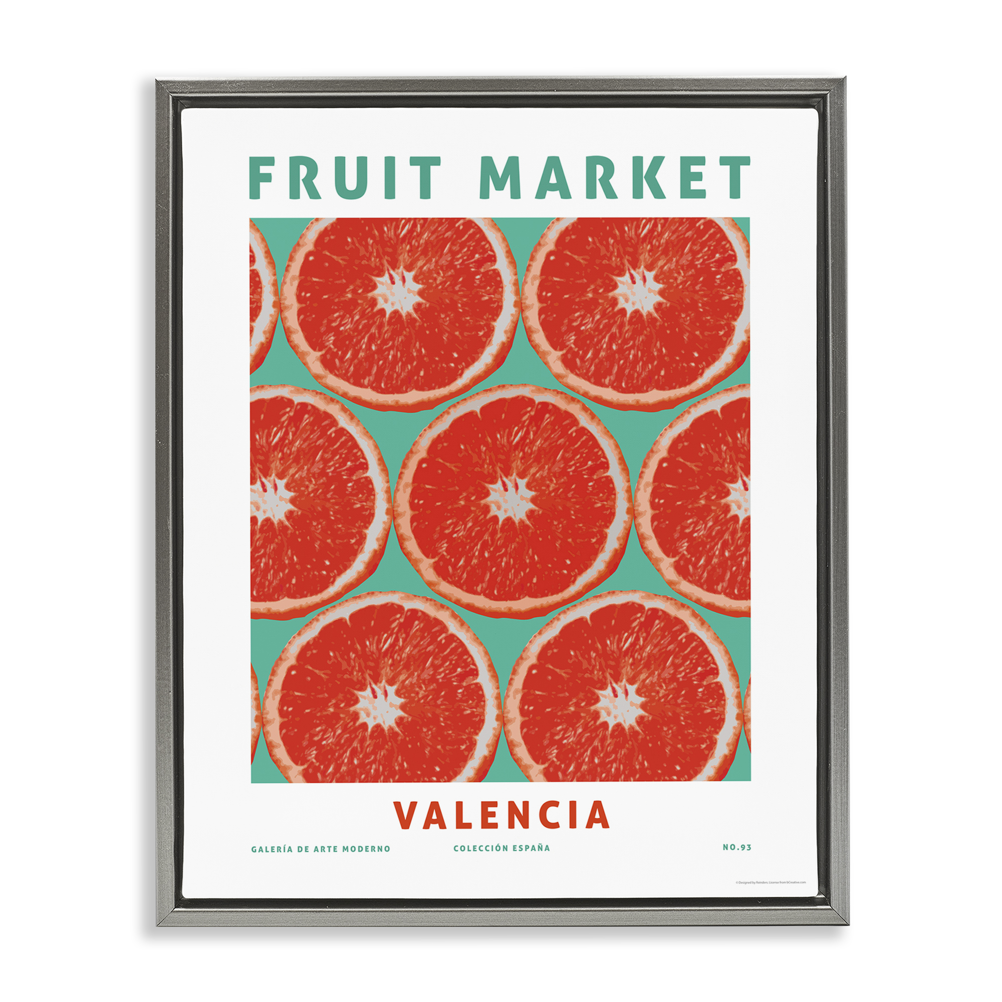Stupell Industries Fruit Market Grapefruit Food & Beverage Painting Gray Floater Framed Canvas Art Print Wall Art, 25 x 31