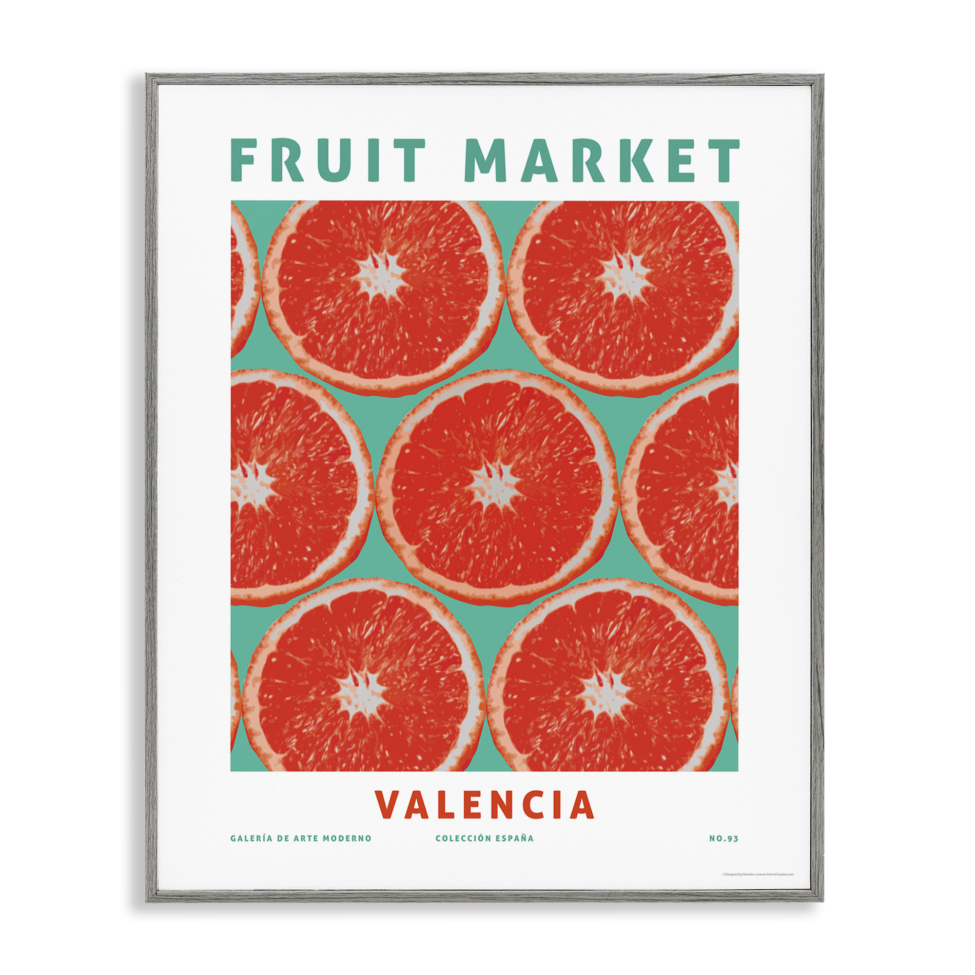Stupell Industries Fruit Market Grapefruit Food & Beverage Painting Gray Framed Art Print Wall Art, 24 x 30