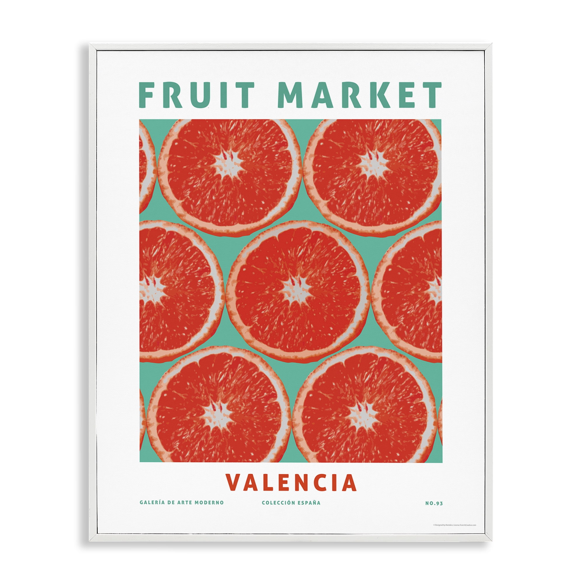Stupell Industries Fruit Market Grapefruit Food & Beverage Painting White Framed Art Print Wall Art, 24 x 30