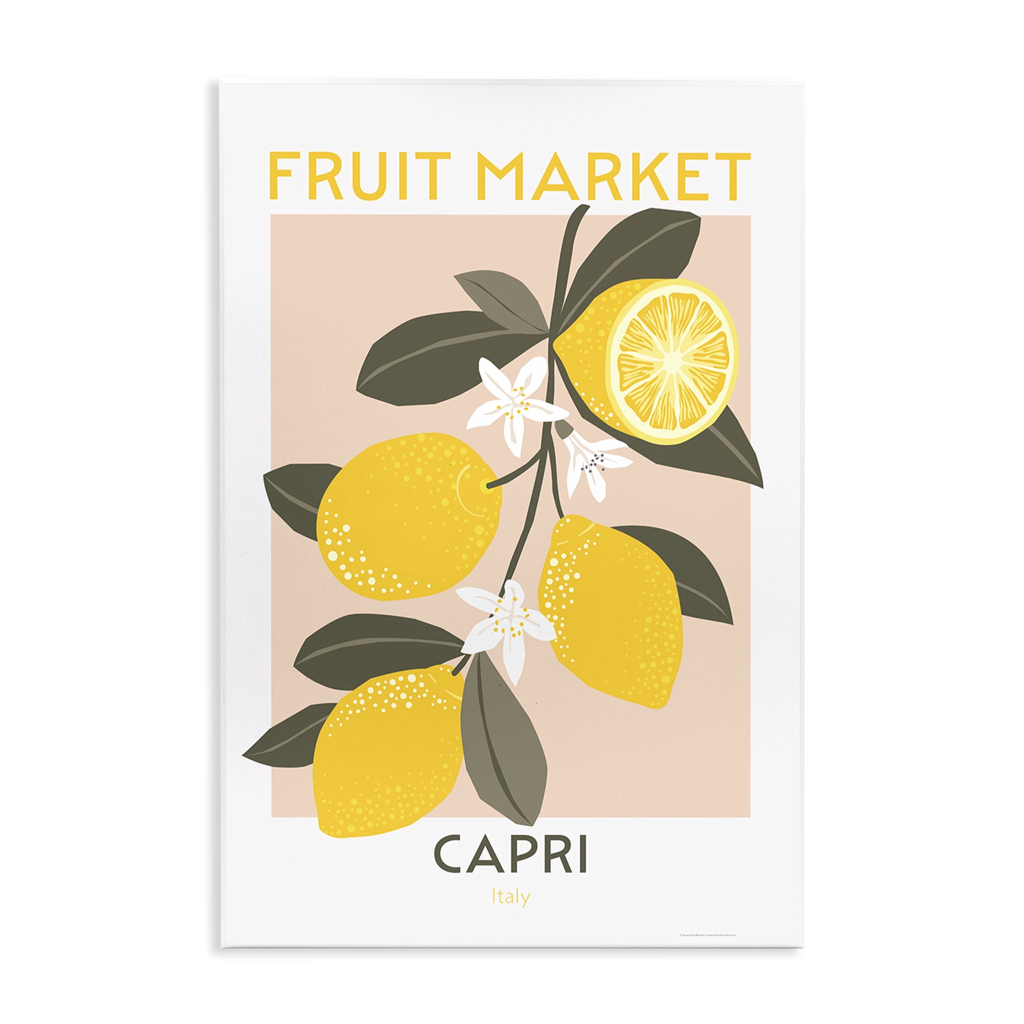 Stupell Industries Fruit Market Lemon Branch Food & Beverage Painting Unframed Art Print Wall Art, 13 x 19