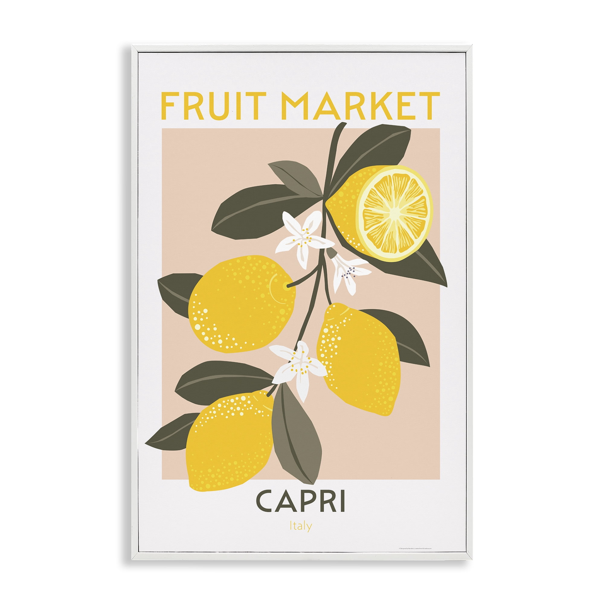 Stupell Industries Fruit Market Lemon Branch Food & Beverage Painting White Framed Art Print Wall Art, 16 x 24