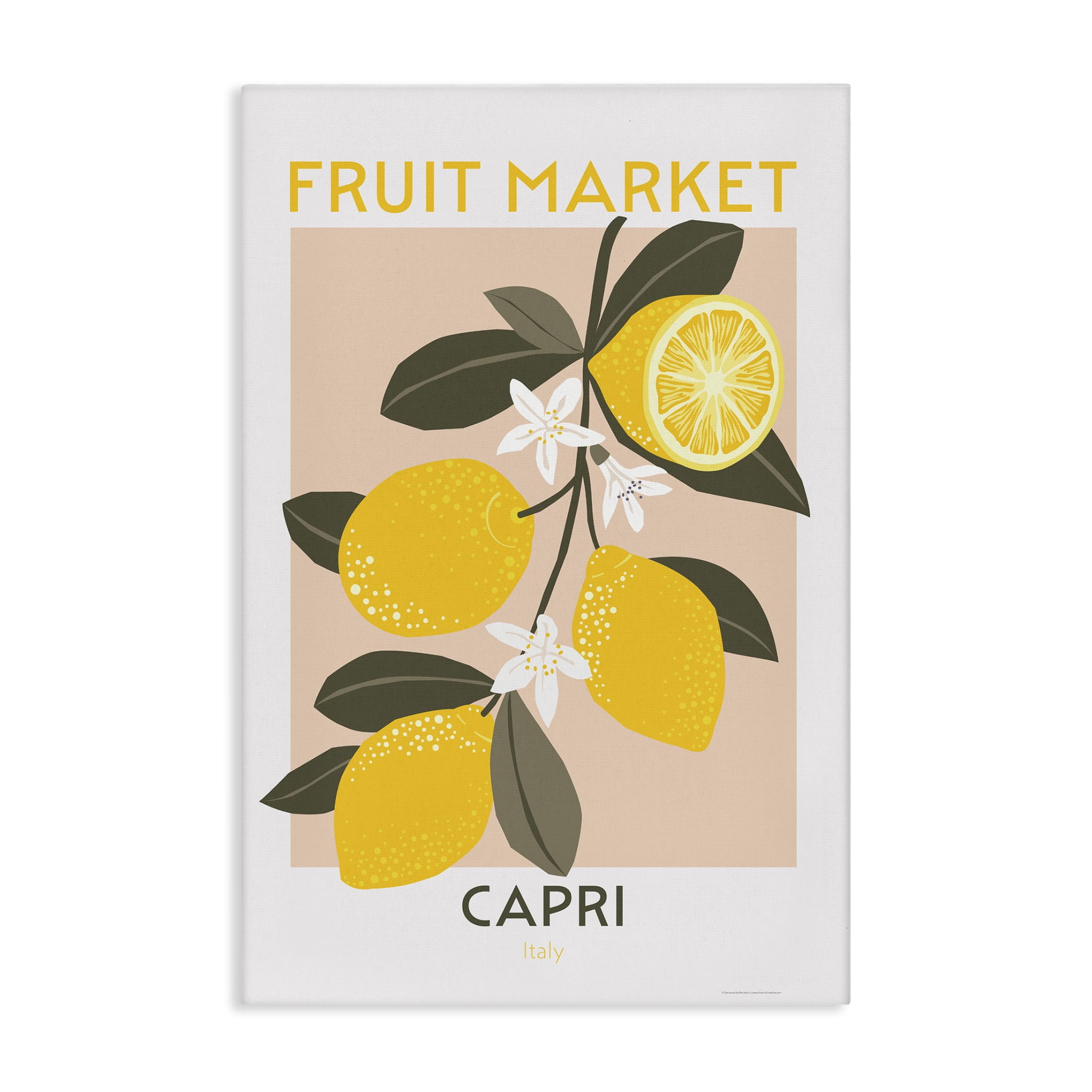 Stupell Industries Fruit Market Lemon Branch Food & Beverage Painting Wrapped Canvas Art Print Wall Art, 24 x 36