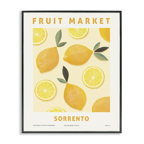 Stupell Industries Fruit Market Lemons Food & Beverage Painting Black Framed Art Print Wall Art, 14 x 11