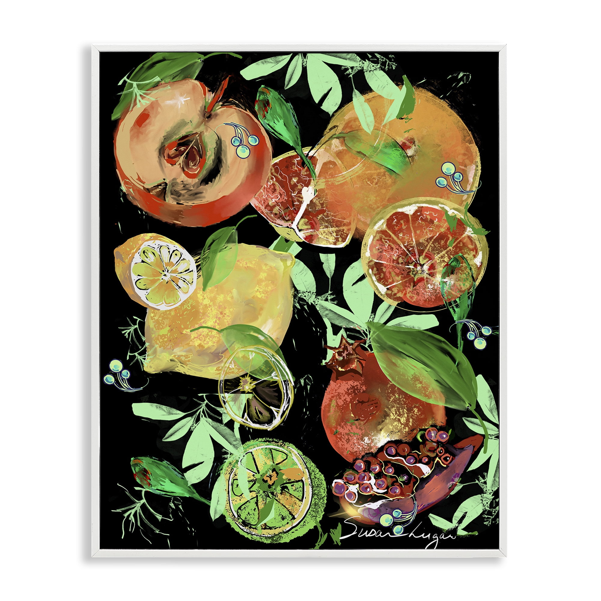 Stupell Industries Fruit Medley Combo White Framed Giclee Art, design by Susan Lugar