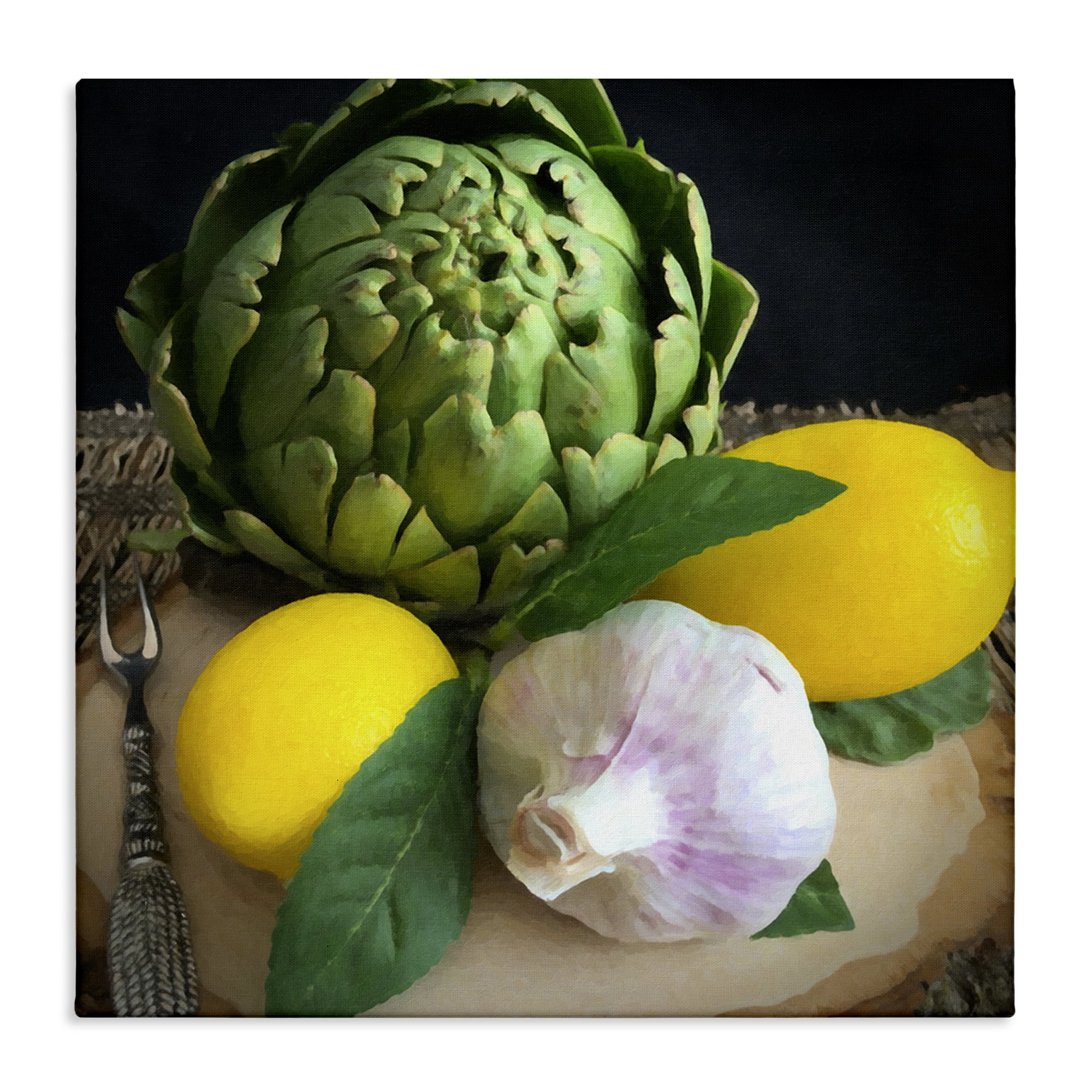 Stupell Industries Fruit & Vegetable Still Life Food & Beverage Painting Wrapped Canvas Art Print Wall Art, 24 x 24