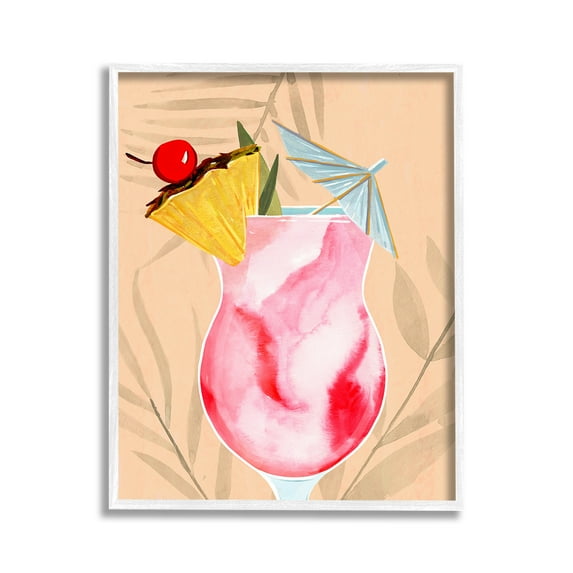 Stupell Industries Fruity Cocktail Drink Food & Beverage Painting White Framed Art Print Wall Art, 11 x 14