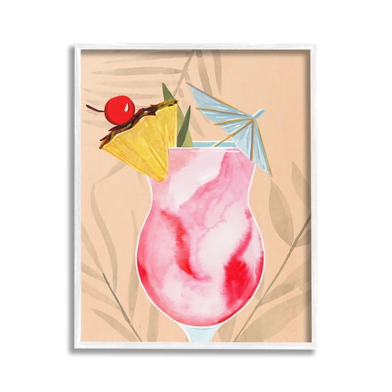 Stupell Industries Fruity Cocktail Drink Food & Beverage Painting White Framed Art Print Wall Art, 16 x 20