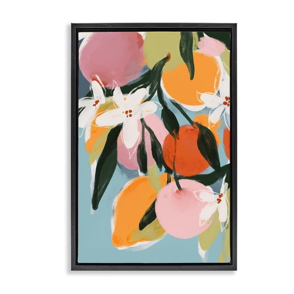 Stupell Industries Fruity Summer Brights Black Framed Floater Canvas Wall Art design by 1x, 25 x 17