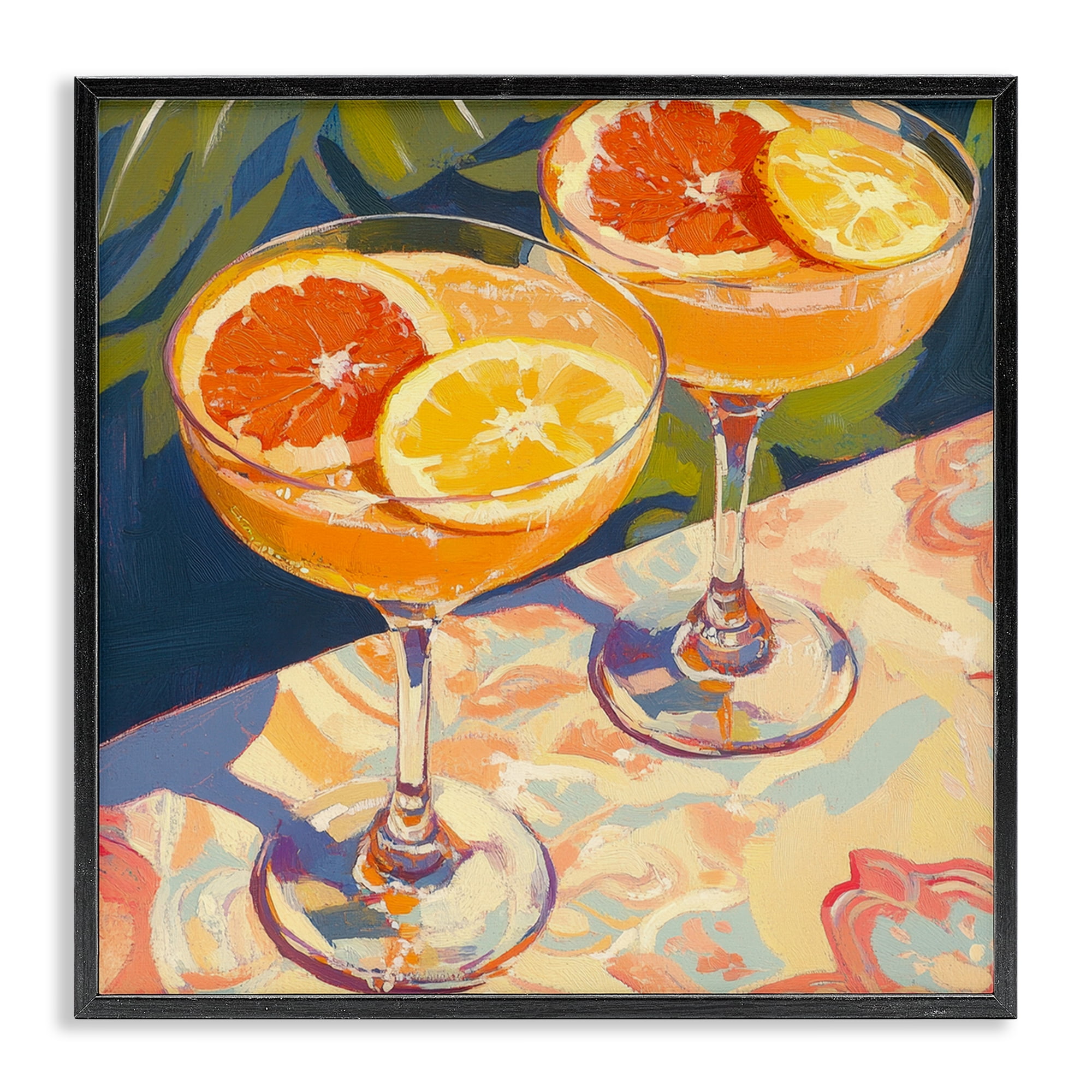 Stupell Industries Fruity Summer Cocktails Black Framed Giclee Art, design by Petal Prints Design