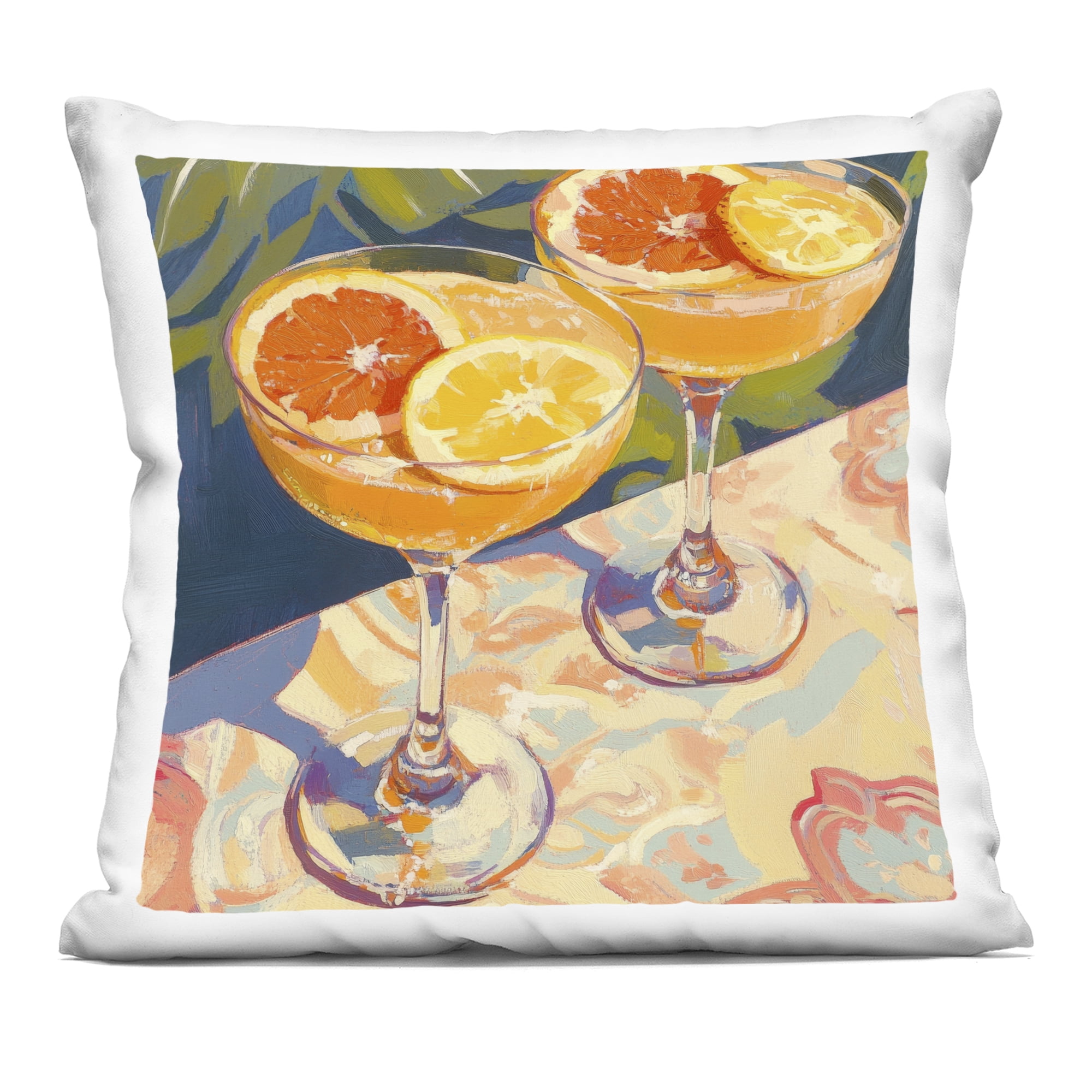 Stupell Industries Fruity Summer Cocktails Decorative Printed Throw Pillow, design by Petal Prints Design, 18 x 7 x 18