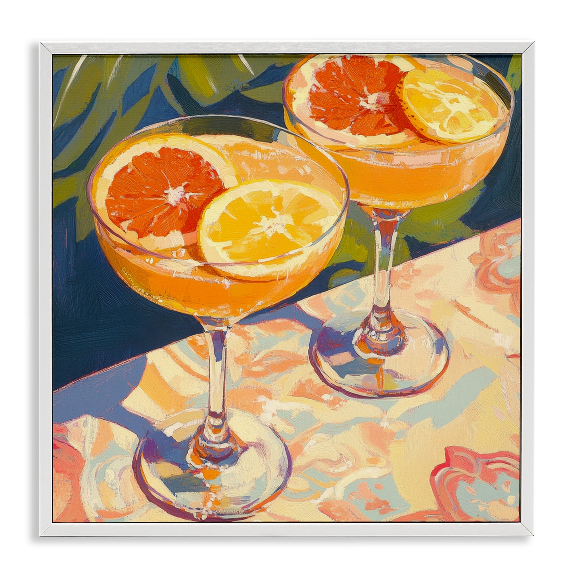 Stupell Industries Fruity Summer Cocktails White Framed Giclee Art, design by Petal Prints Design