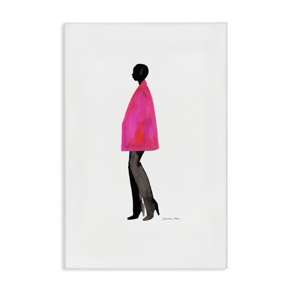 Stupell Industries Fuchsia Pink Coat Canvas Wall Art design by Simone Elum, 36 x 24