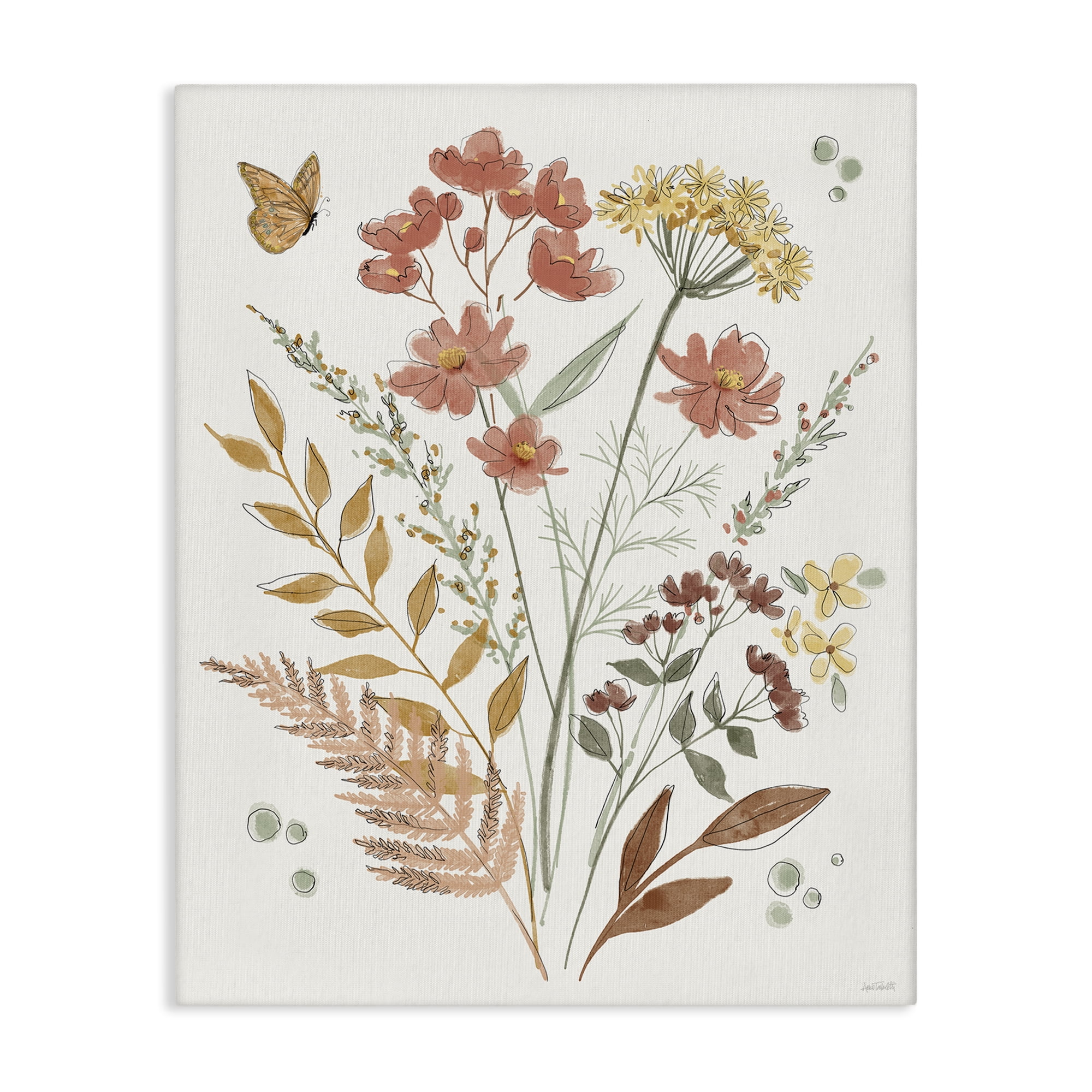 Stupell Industries Full Bloom Botanicals Plants & Flowers Painting Wrapped Canvas Art Print Wall Art, 36 x 48