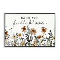 Stupell Industries Full Bloom Sentiment Plants & Flowers Painting Black Framed Art Print Wall Art, 18 x 12