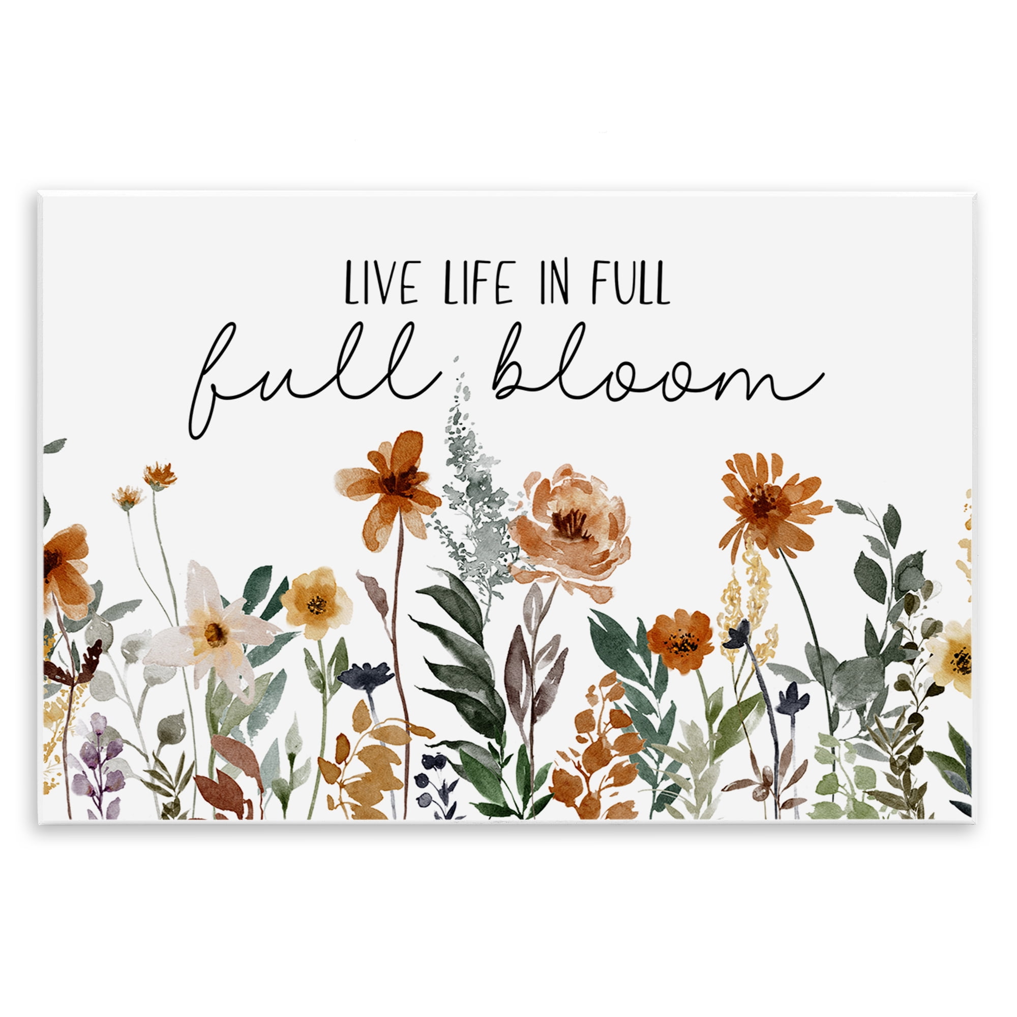 Stupell Industries Full Bloom Sentiment Plants & Flowers Painting Unframed Art Print Wall Art, 19 x 13