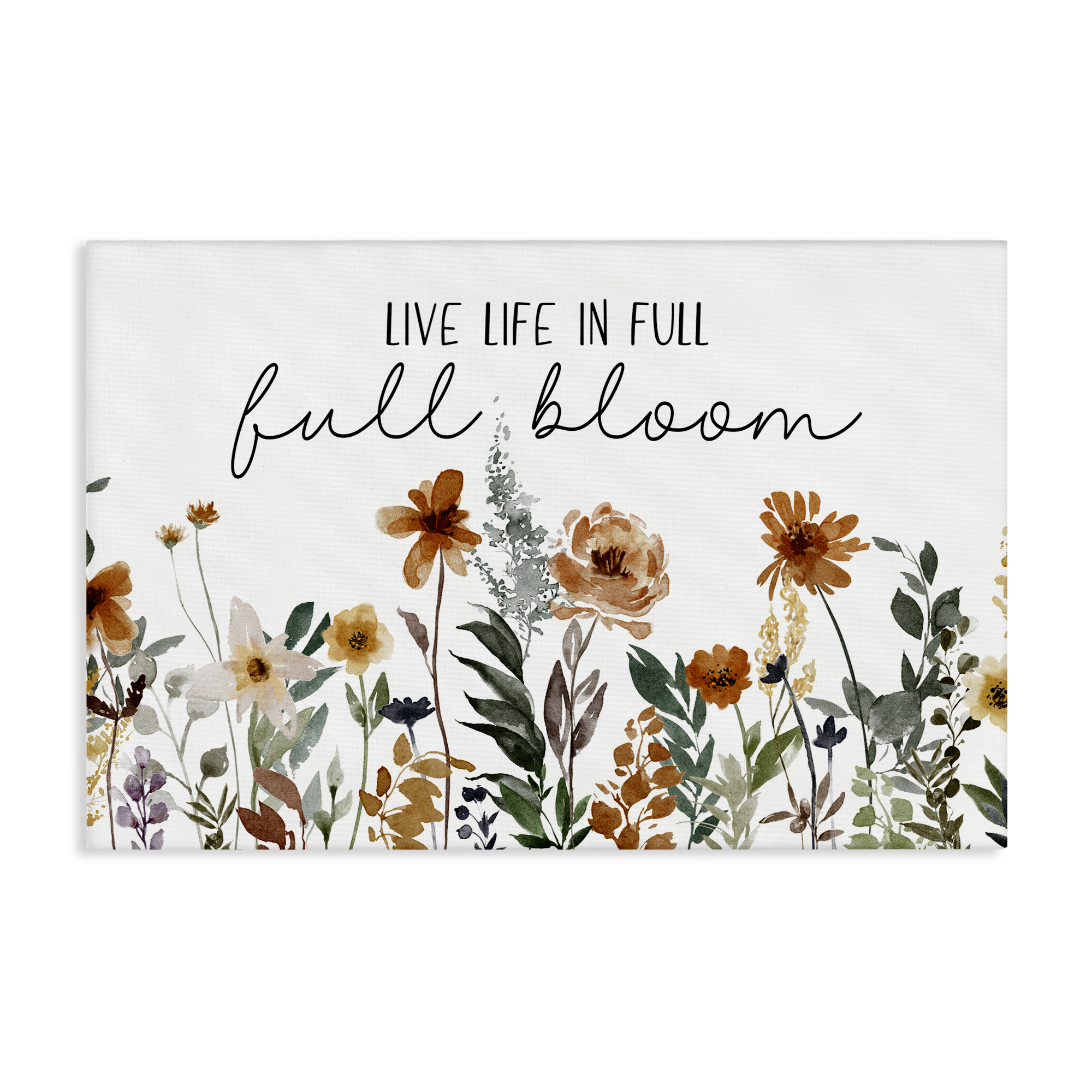 Stupell Industries Full Bloom Sentiment Plants & Flowers Painting Wrapped Canvas Art Print Wall Art, 36 x 24