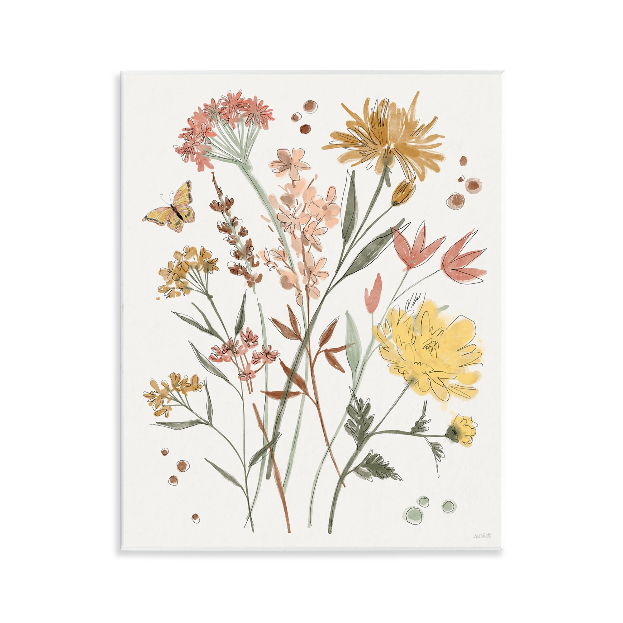 Stupell Industries Full Bloom Wildflowers Plants & Flowers Painting Unframed Art Print Wall Art, 11 x 14