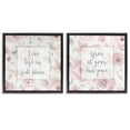 thumbnail image 1 of Stupell Industries Farmhouse Full Bloom at Your Pace Florals Black 2pc Floating Frame Art Set, 18 x 18 each, by Carol Robinson, 1 of 7