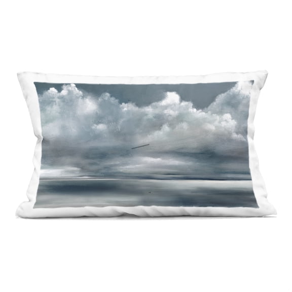 Stupell Industries Full Grey Storm Clouds Design by Ruane Manning Throw Pillow