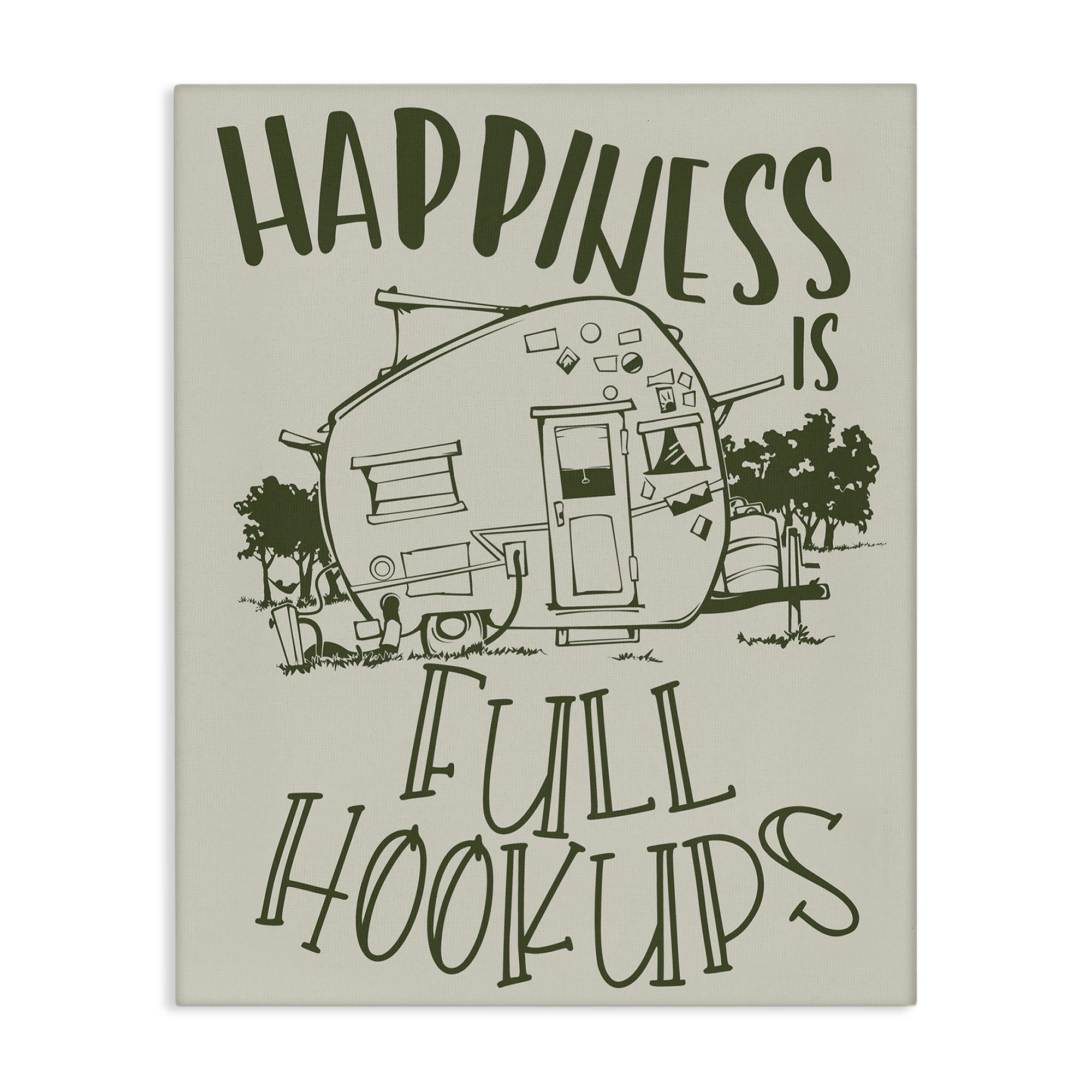 Stupell Industries Full Hookups Camping Landscape Painting Gallery Wrapped Canvas Art Print Wall Art, 30 x 40