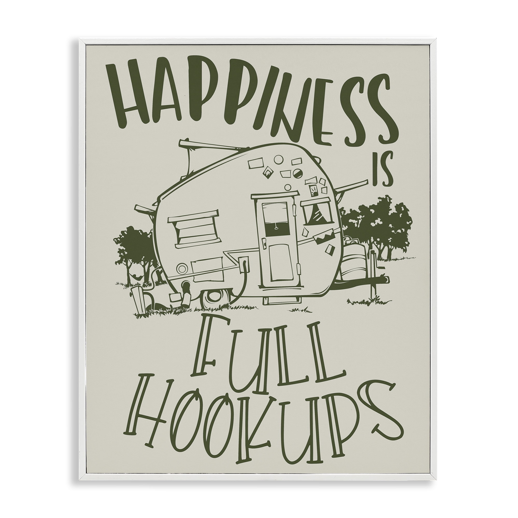 Stupell Industries Full Hookups Camping Landscape Painting White Framed Art Print Wall Art, 11 x 14