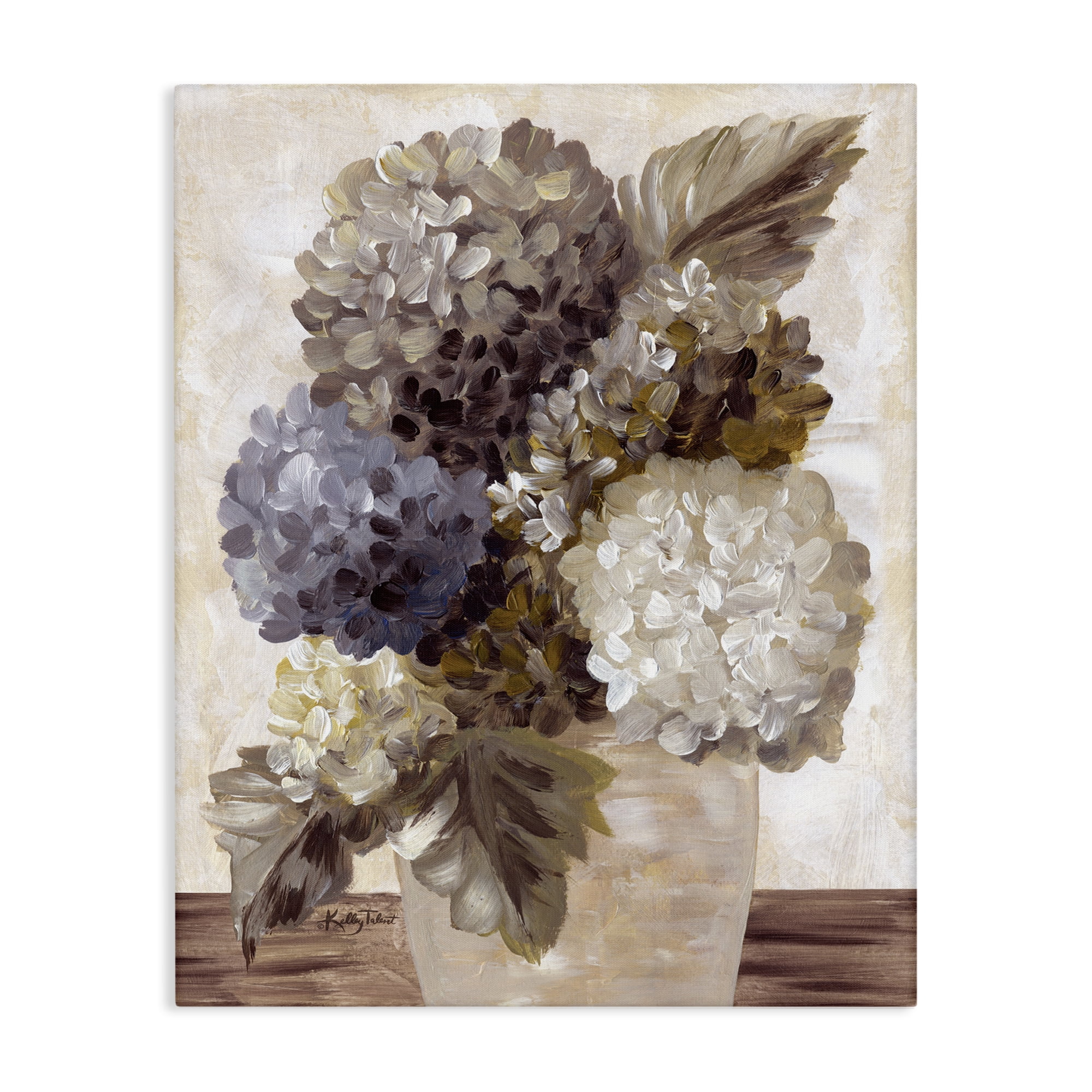 Stupell Industries Full Hydrangea Blooms Botanical & Floral Painting Gallery Wrapped Canvas Art Print Wall Art, 24 x 30