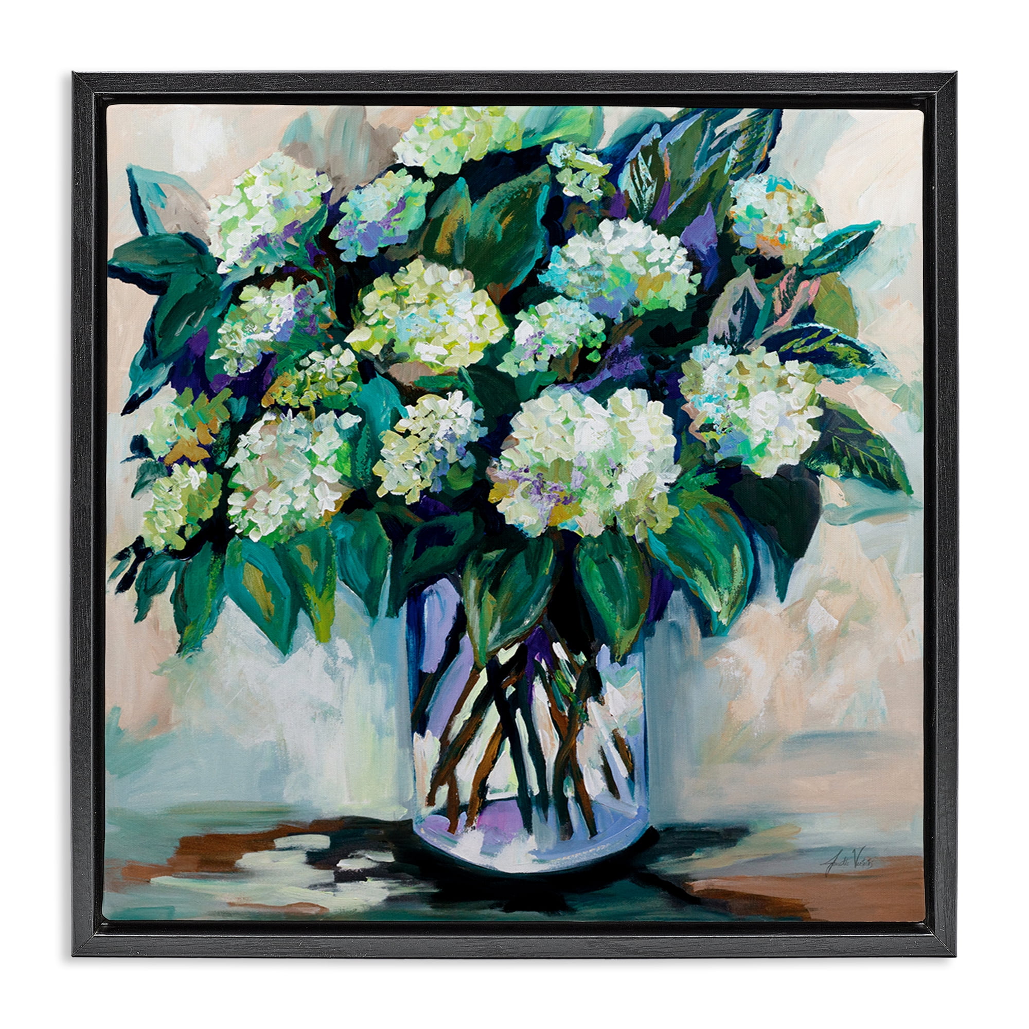 Stupell Industries Full Jaimes Bouquet Botanical & Floral Painting Black Floater Framed Art Print Wall Art, 25 x 25