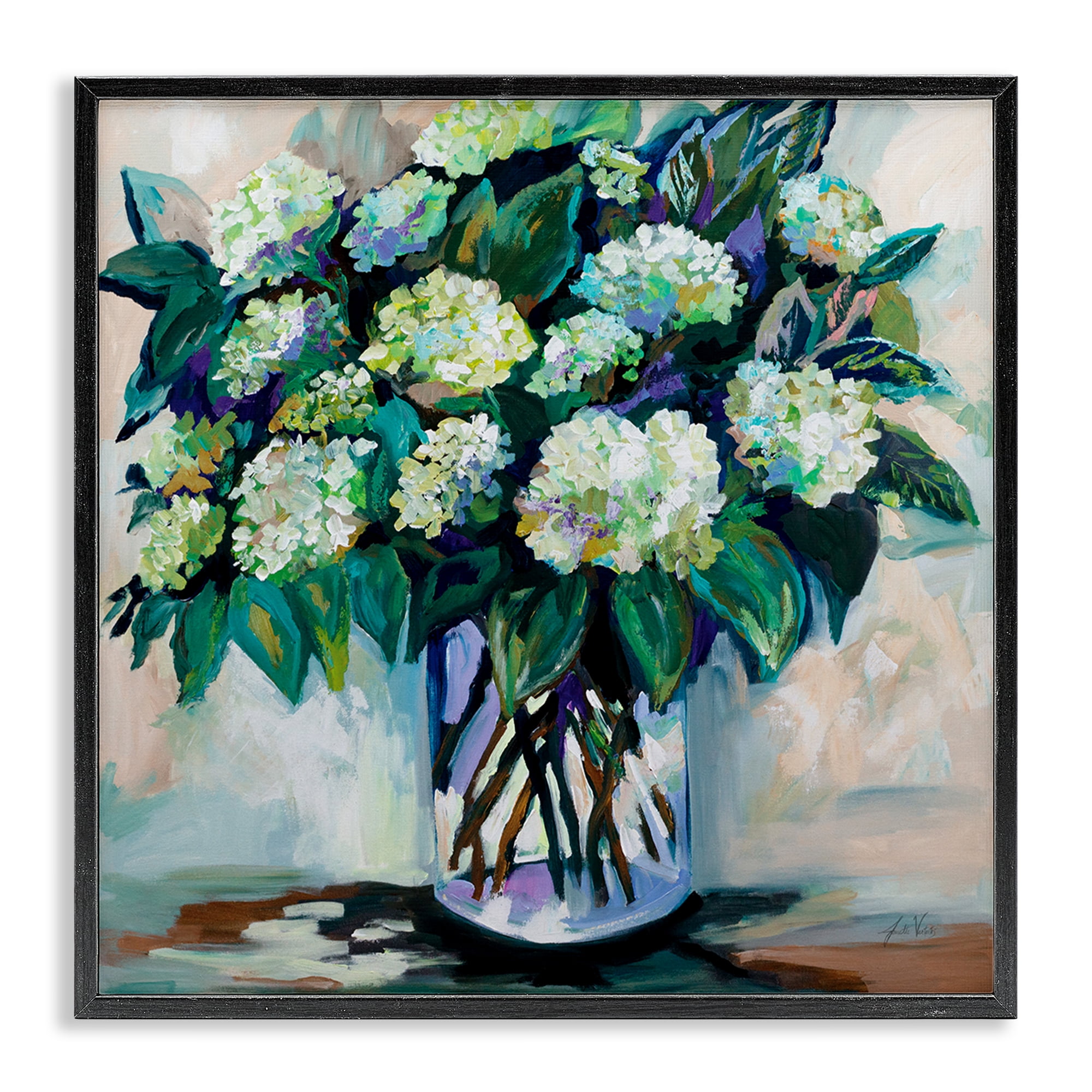 Stupell Industries Full Jaimes Bouquet Botanical & Floral Painting Black Framed Art Print Wall Art, 17 x 17
