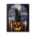 thumbnail image 1 of Stupell Industries Full Moon Halloween Night Spooky Black Cat Jack-o'-lantern, 24 x 30, Design by Grace Popp, 1 of 5