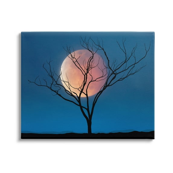 Stupell Industries Full Moon & Tree Landscape Painting Gallery Wrapped Canvas Art Print Wall Art, 48 x 36