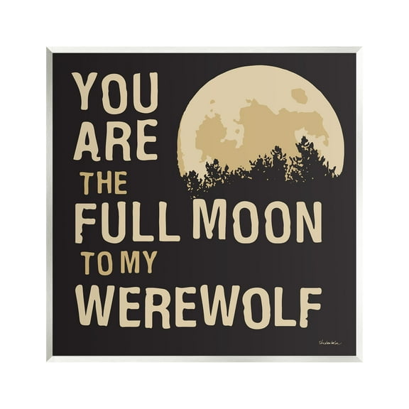 Stupell Industries Full Moon Werewolf Phrase Holiday Painting Unframed Art Print Wall Art, 12 x 12