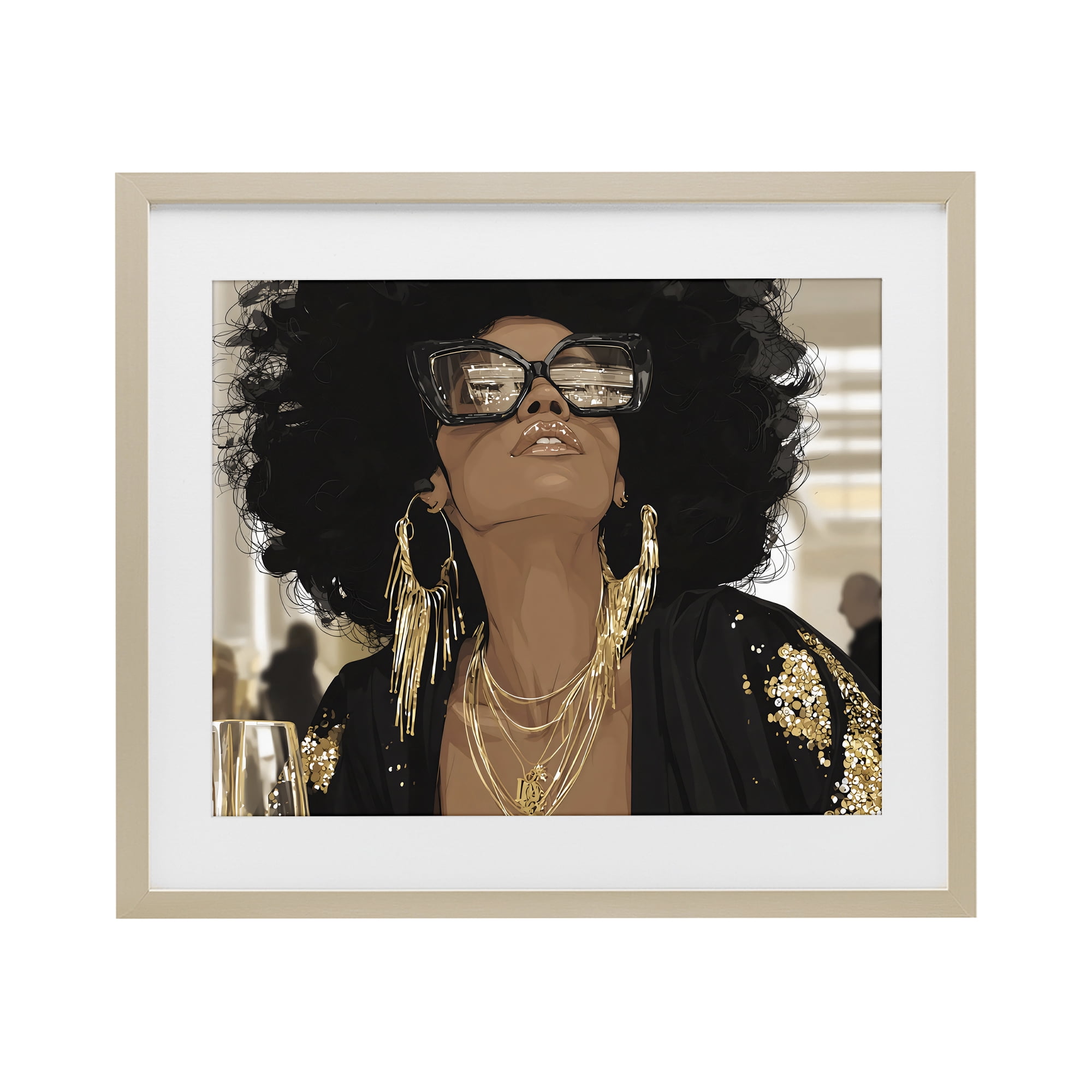 Stupell Industries Full Of Confidence Beautiful Woman Birch Framed Print Under Glass, design by Franklyn Gregory