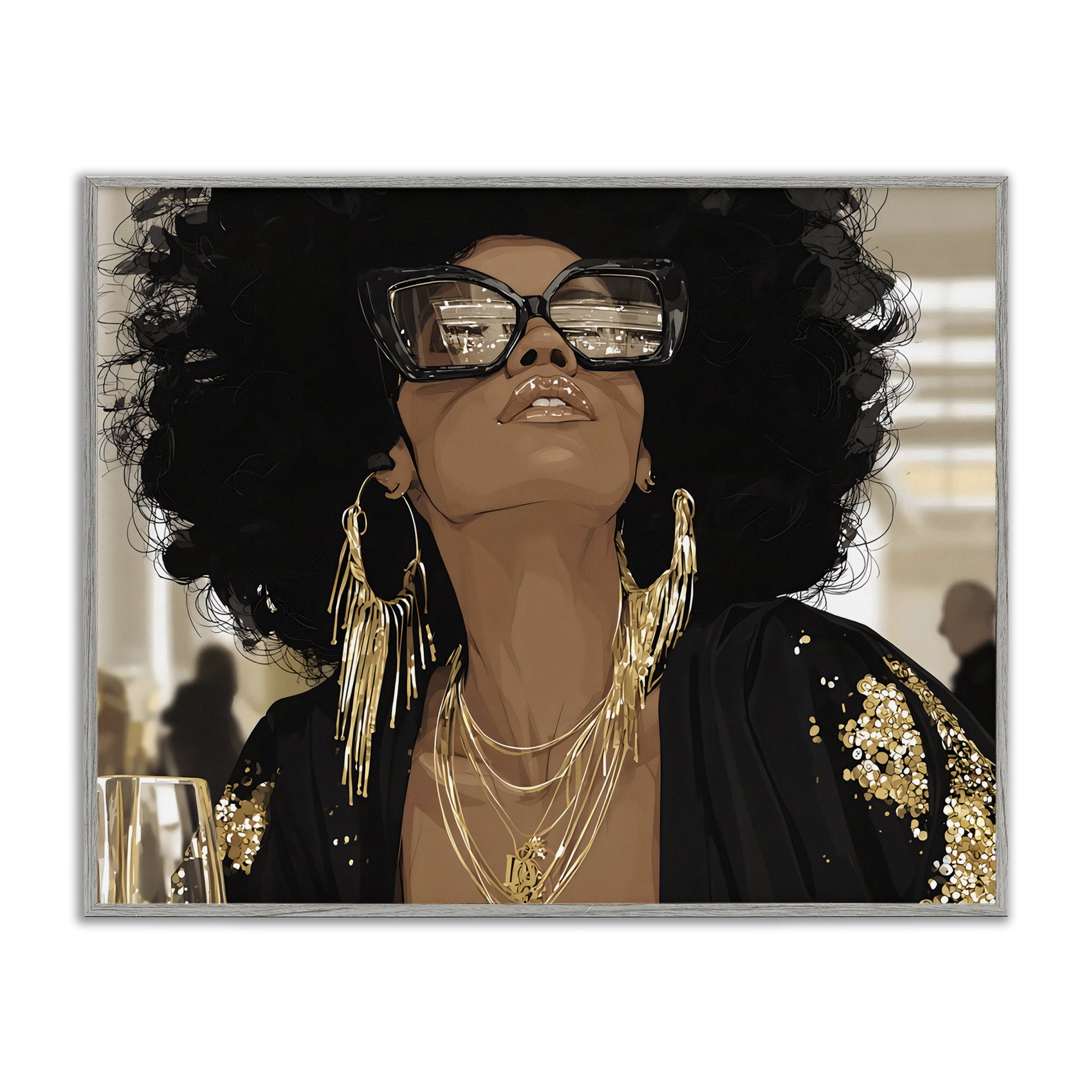 Stupell Industries Full Of Confidence Beautiful Woman Gray Framed Giclee Art, design by Franklyn Gregory