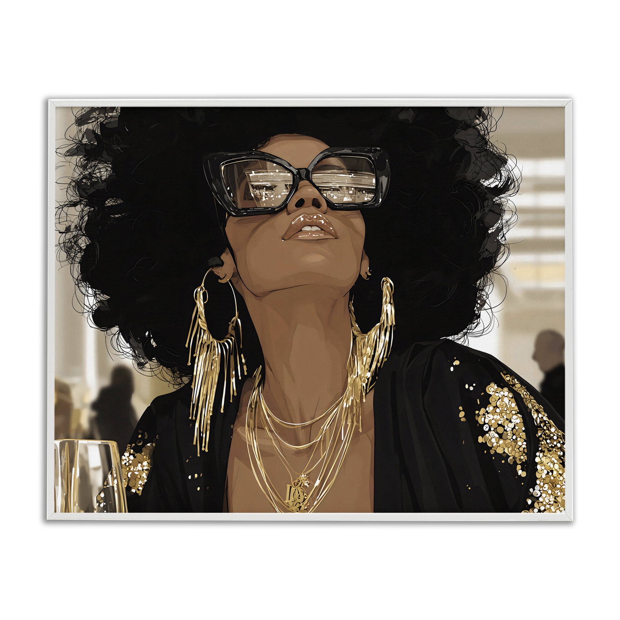 Stupell Industries Full Of Confidence Beautiful Woman White Framed Giclee Art, design by Franklyn Gregory