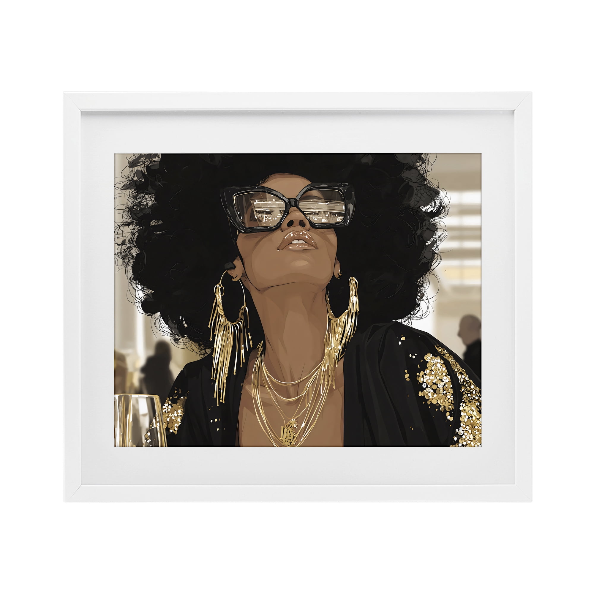 Stupell Industries Full Of Confidence Beautiful Woman White Framed Print Under Glass, design by Franklyn Gregory