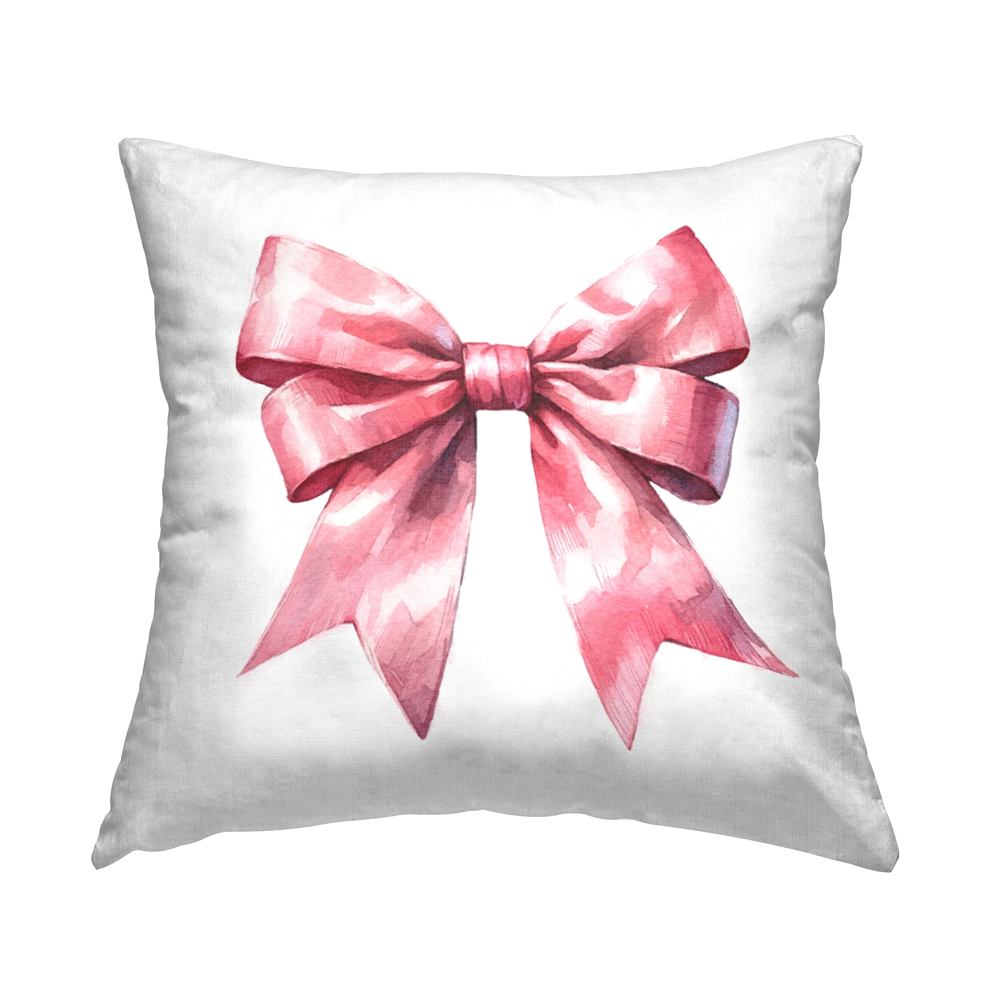 Stupell Industries Full Pink Ribbon Decorative Printed Throw Pillow Design by Amanda Greenwood.
