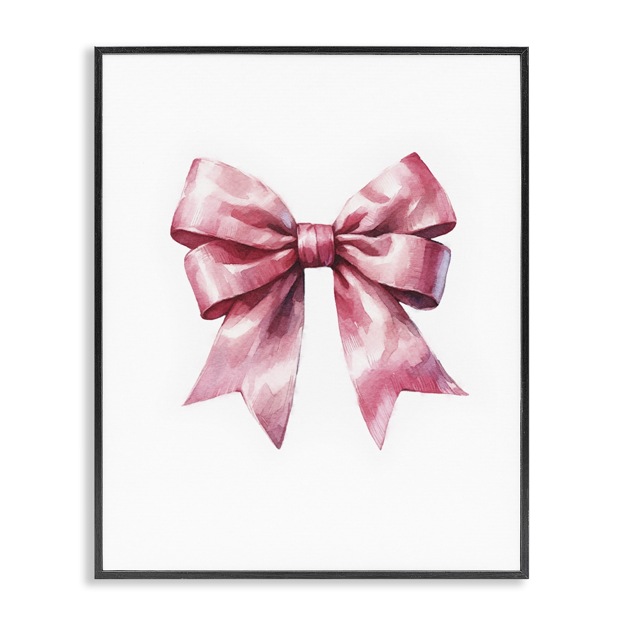 Stupell Industries Full Pink Ribbon Fashion Painting Black Framed Art Print Wall Art, 24 x 30