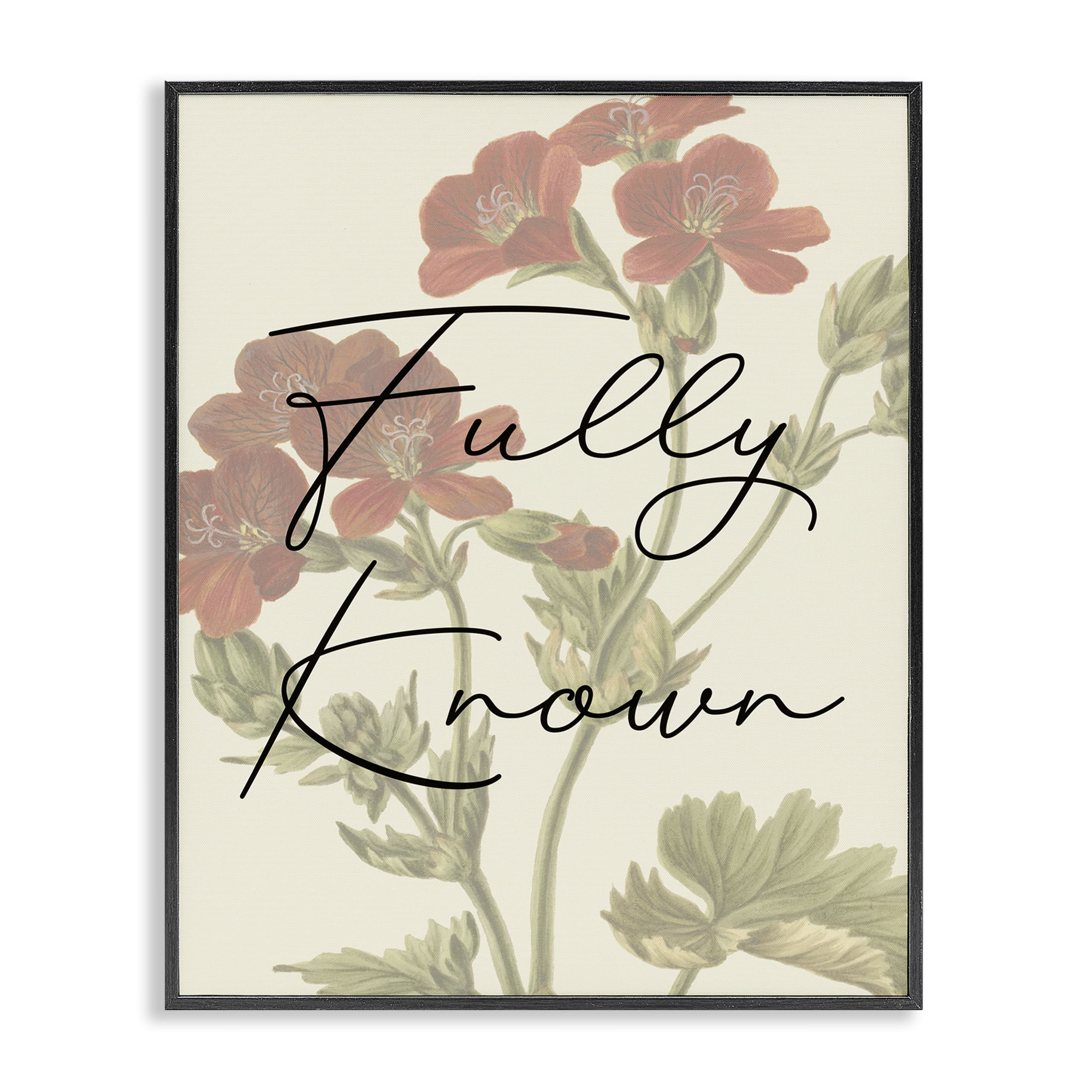 Stupell Industries Fully Known on Floral Plants & Flowers Painting Black Framed Art Print Wall Art, 24 x 30