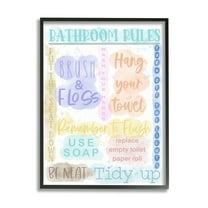 Stupell Industries Fun Bathroom Rules Typography Painting Black Framed Art Print Wall Art, 11 x 14