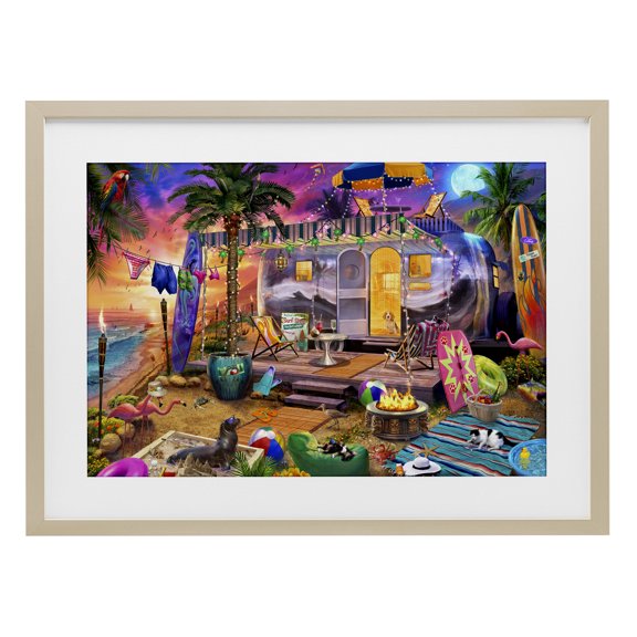 Stupell Industries Fun Beach Vacation Camper Birch Framed Print Under Glass, design by Jeff Haynie